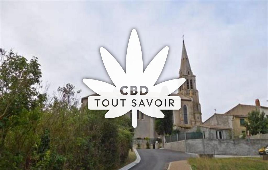 Village à Peyrens avec feuille Cannabis CBD