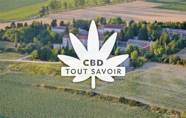 Village à Souilhanels avec feuille Cannabis CBD