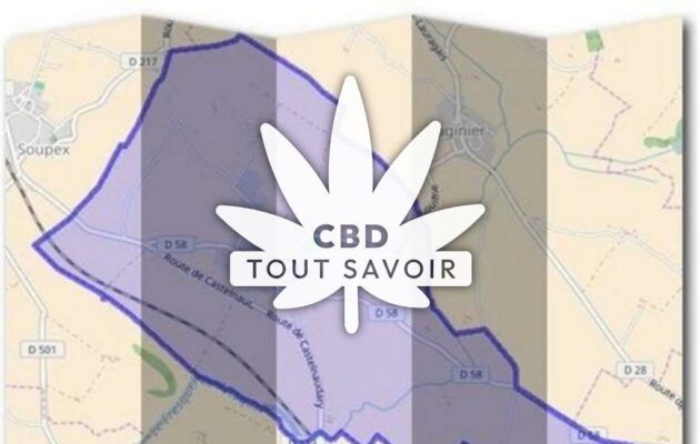 Village à Souilhe avec feuille Cannabis CBD