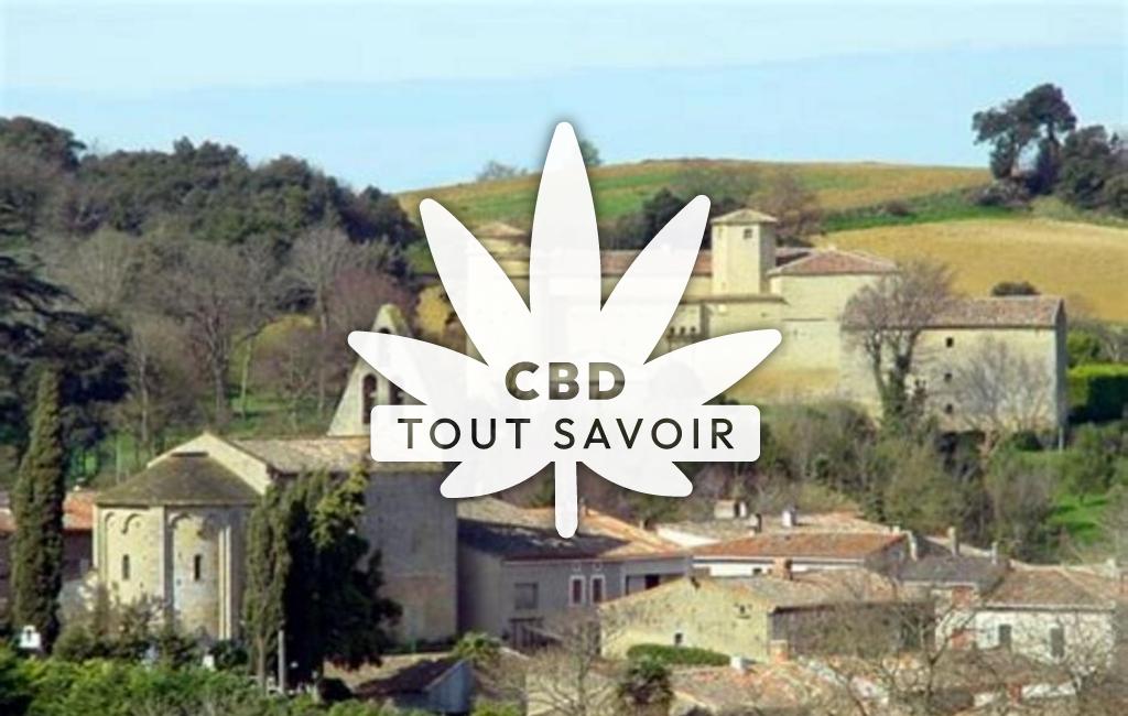 Village à Baraigne avec feuille Cannabis CBD