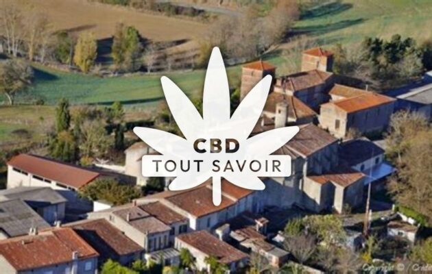 Village à La-Louviere-Lauragais avec feuille Cannabis CBD