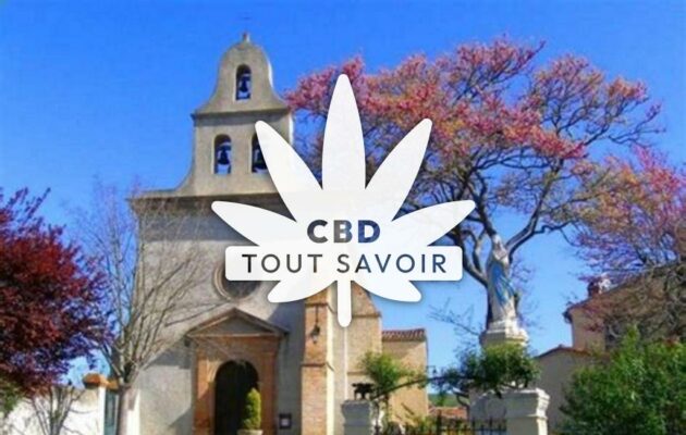 Village à Marquein avec feuille Cannabis CBD