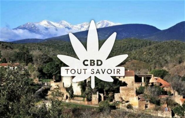 Village à Montauriol avec feuille Cannabis CBD