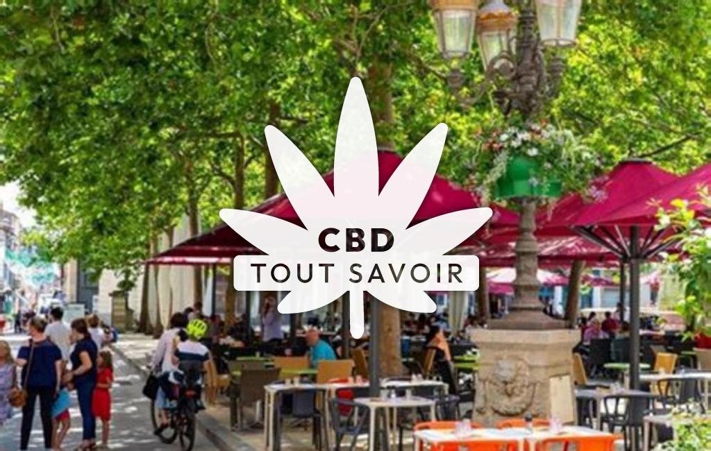 Village à Cahuzac avec feuille Cannabis CBD