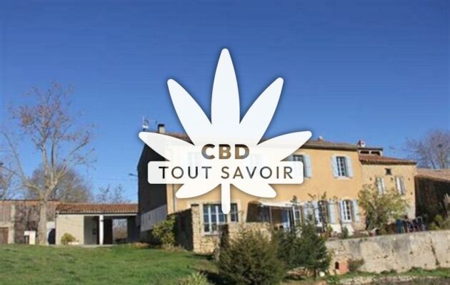 Village à Lafage avec feuille Cannabis CBD