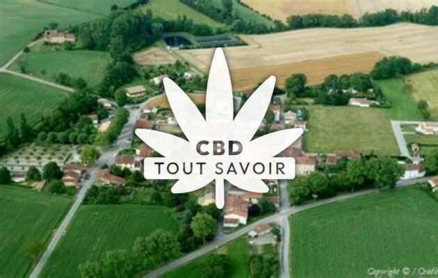 Village à Molandier avec feuille Cannabis CBD