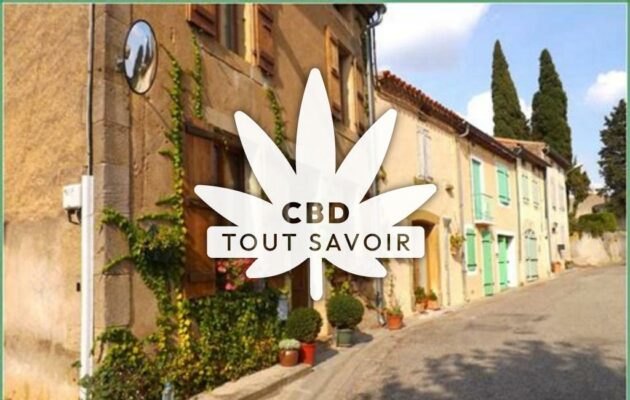 Village à Pech-Luna avec feuille Cannabis CBD