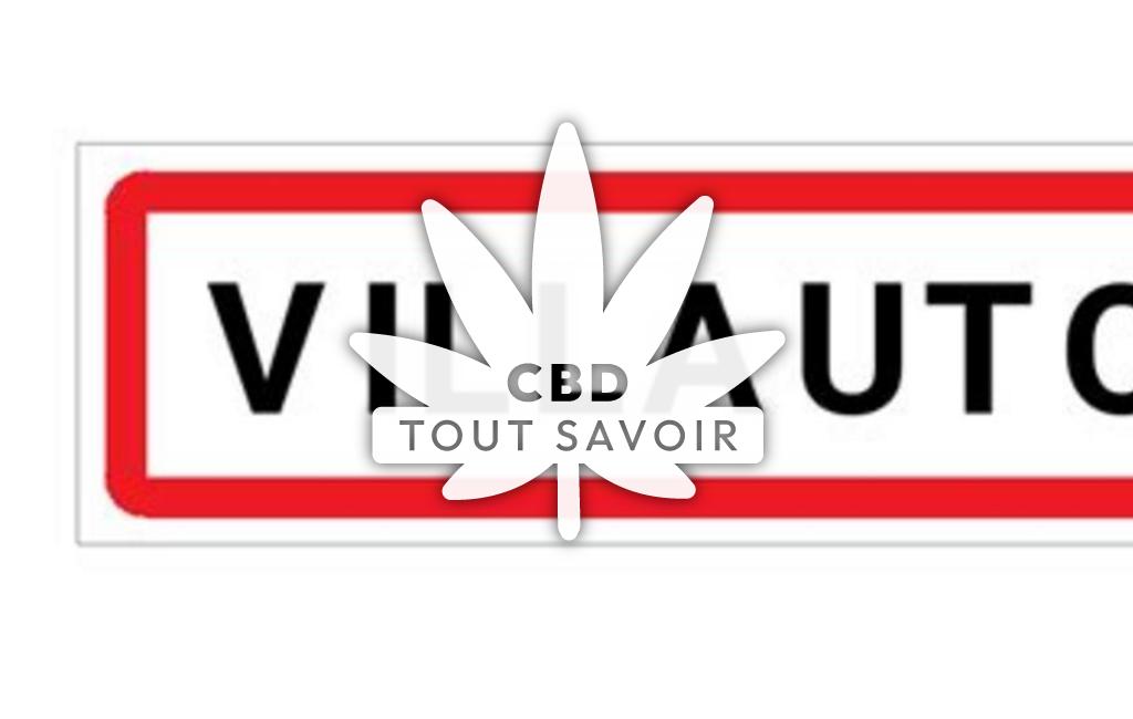 Village à Villautou avec feuille Cannabis CBD