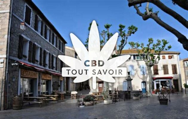 Village à Peyriac-de-Mer avec feuille Cannabis CBD