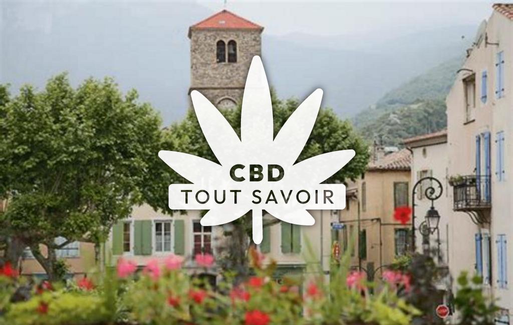 Village à Quillan avec feuille Cannabis CBD