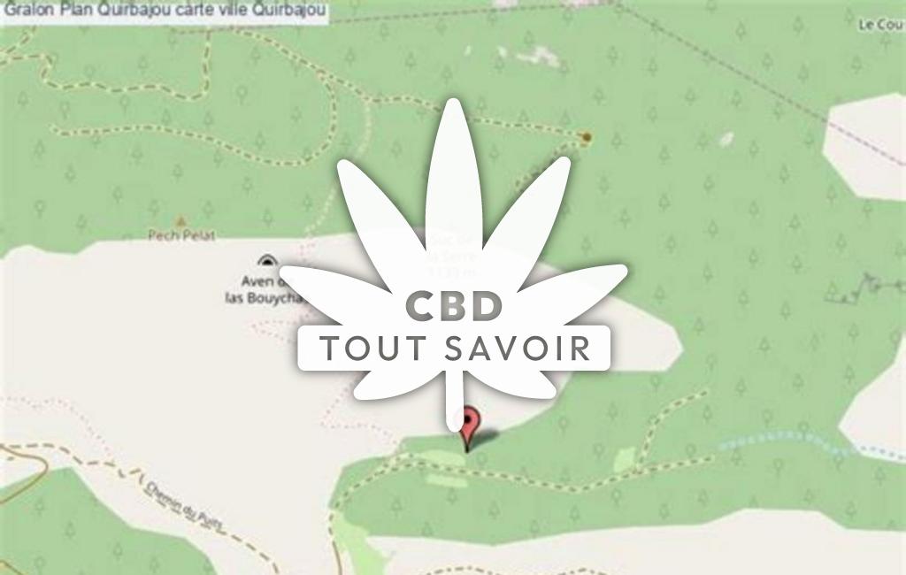 Village à Quirbajou avec feuille Cannabis CBD