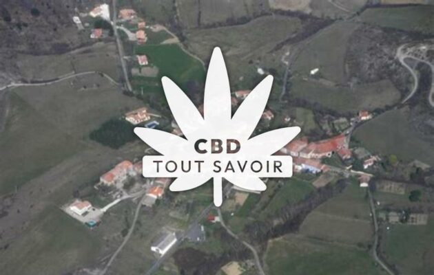 Village à Saint-Julia-de-Bec avec feuille Cannabis CBD