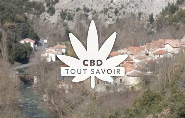 Village à Saint-Martin-Lys avec feuille Cannabis CBD