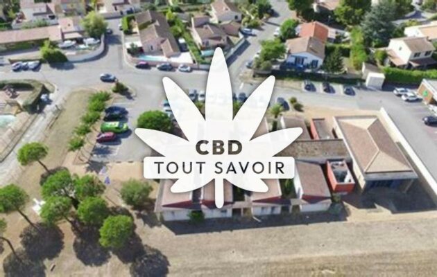 Village à Cazilhac avec feuille Cannabis CBD