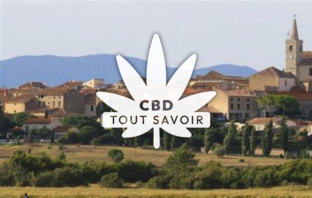 Village à Ouveillan avec feuille Cannabis CBD