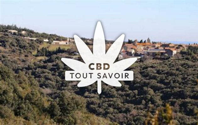 Village à Limousis avec feuille Cannabis CBD