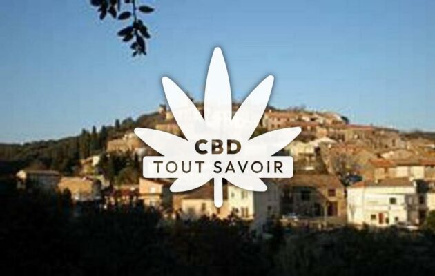 Village à Salleles-Cabardes avec feuille Cannabis CBD