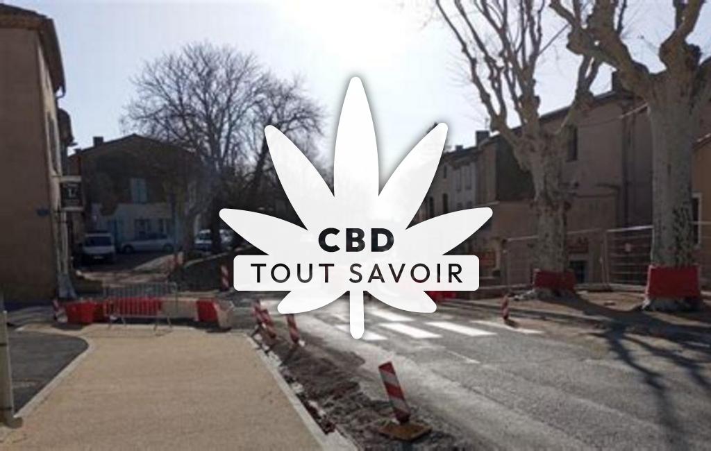 Village à Villalier avec feuille Cannabis CBD