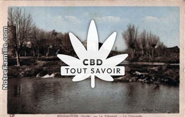 Village à Pennautier avec feuille Cannabis CBD