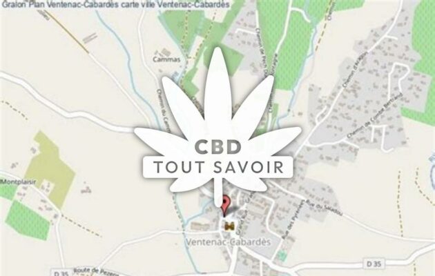 Village à Ventenac-Cabardes avec feuille Cannabis CBD