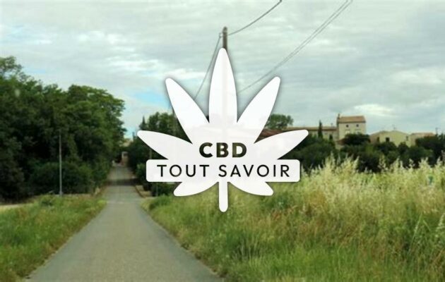 Village à Blomac avec feuille Cannabis CBD