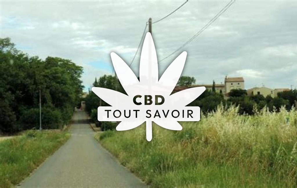 Village à Blomac avec feuille Cannabis CBD