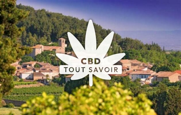 Village à Fontcouverte avec feuille Cannabis CBD