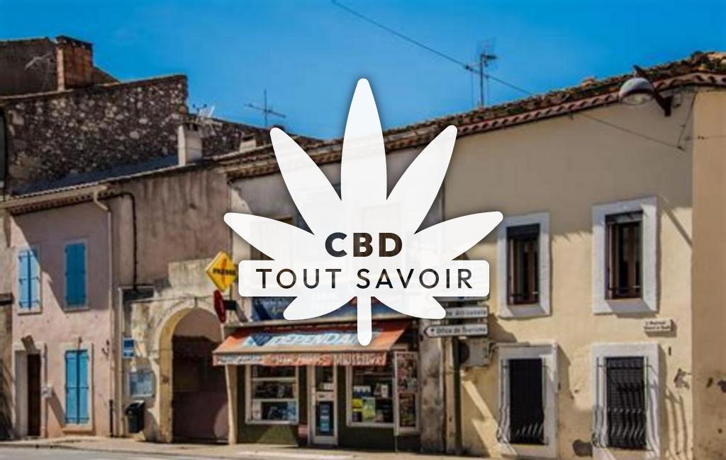 Village à Floure avec feuille Cannabis CBD