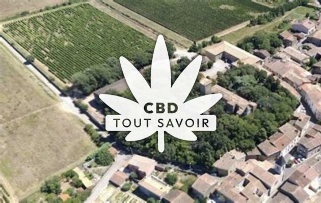 Village à Fonties-D'Aude avec feuille Cannabis CBD