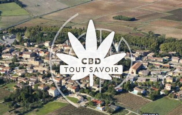 Village à Marseillette avec feuille Cannabis CBD