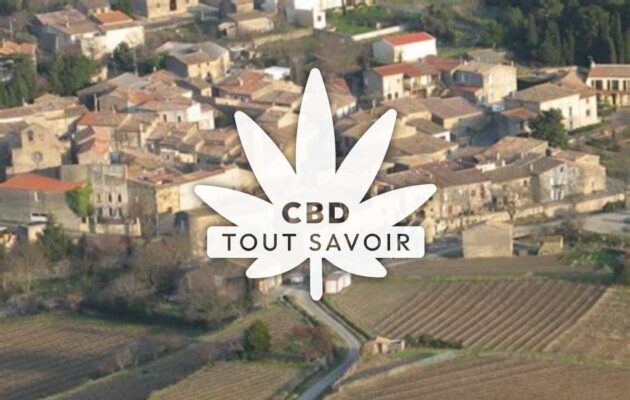 Village à Monze avec feuille Cannabis CBD