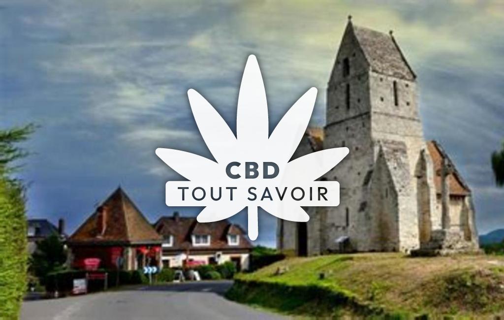 Village à Cricqueboeuf avec feuille Cannabis CBD