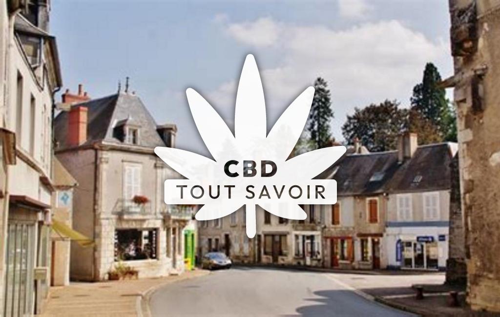 Village à Sancergues avec feuille Cannabis CBD