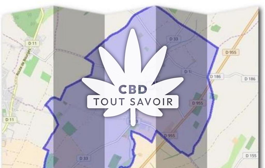 Village à Saint-Michel-de-Volangis avec feuille Cannabis CBD