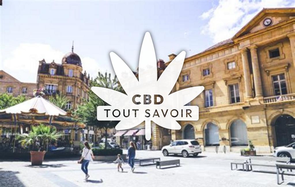 Village à Brive-la-Gaillarde avec feuille Cannabis CBD