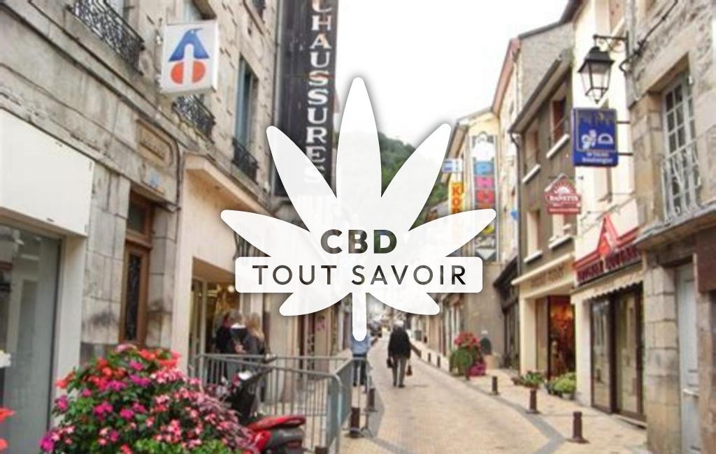 Village à Bort-les-Orgues avec feuille Cannabis CBD