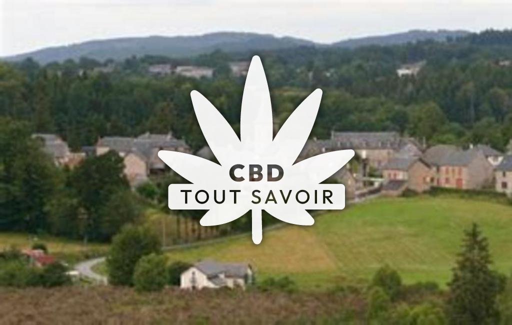 Village à Perols-sur-Vezere avec feuille Cannabis CBD