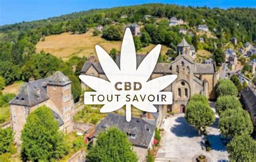 Village à Aubazines avec feuille Cannabis CBD