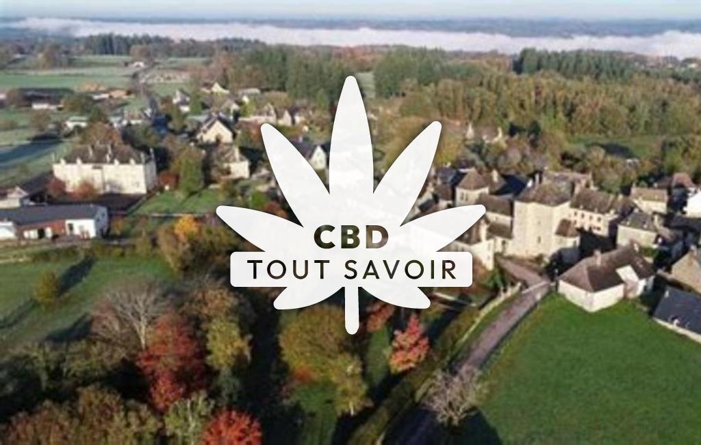 Village à Auriac avec feuille Cannabis CBD