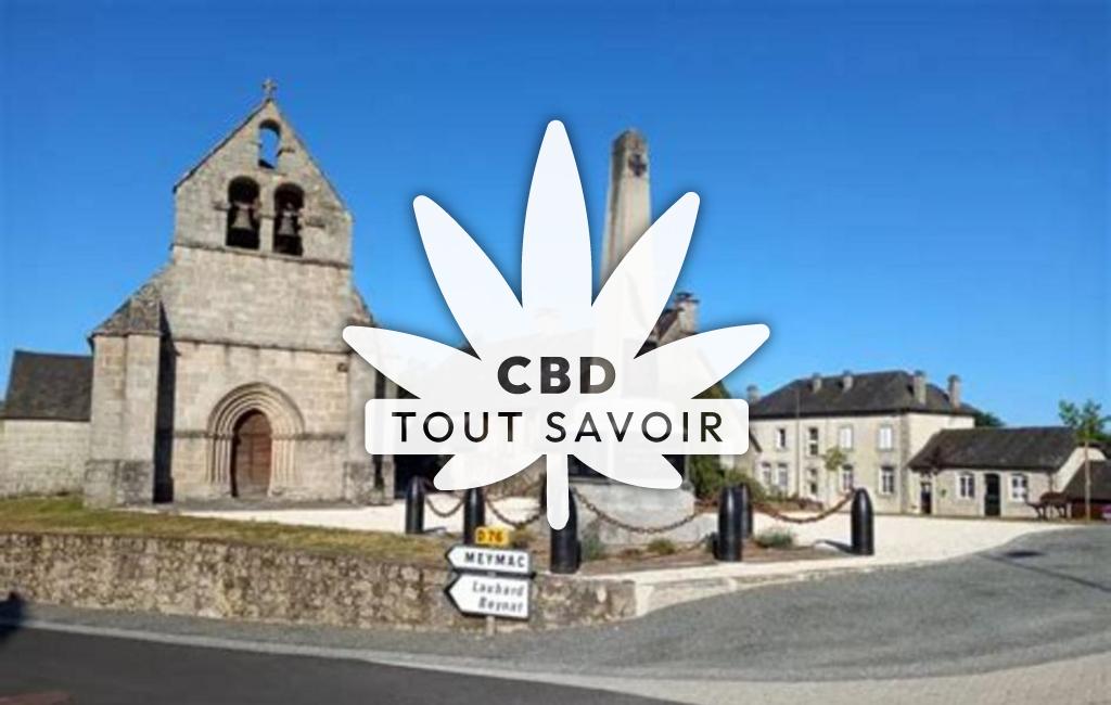 Village à Ambrugeat avec feuille Cannabis CBD