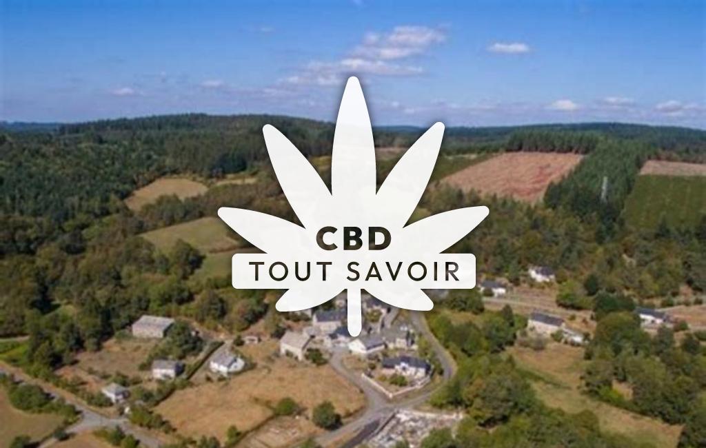 Village à Peret-Bel-Air avec feuille Cannabis CBD