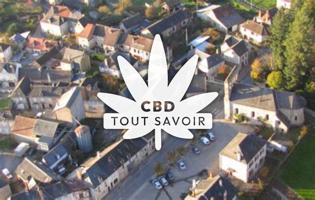 Village à Brignac-la-Plaine avec feuille Cannabis CBD