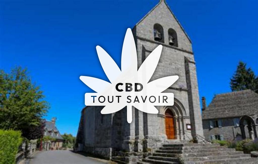 Village à Champagnac-la-Noaille avec feuille Cannabis CBD