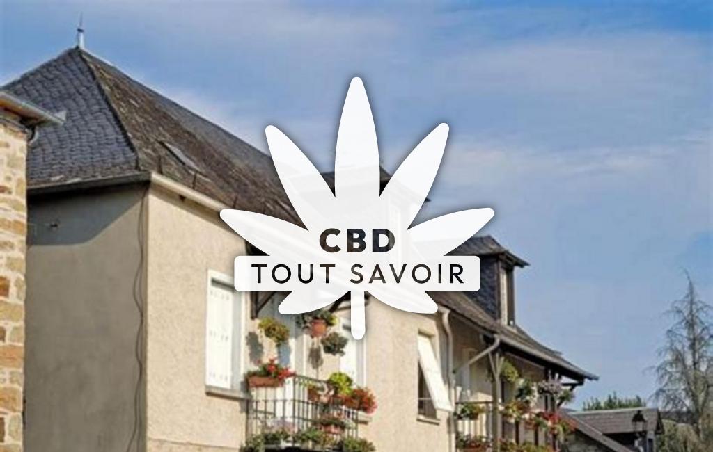 Village à Albussac avec feuille Cannabis CBD