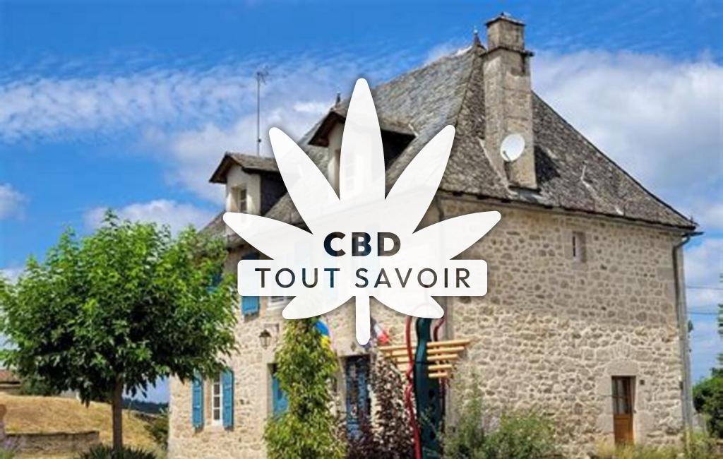 Village à Saint-Bonnet-les-Tours-de-Merle avec feuille Cannabis CBD