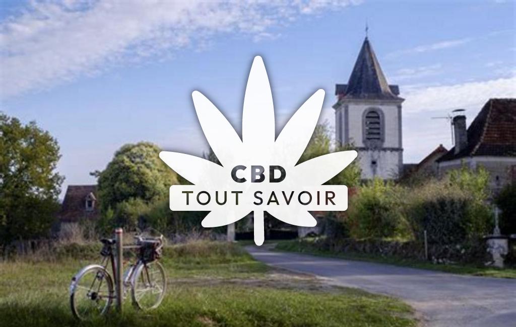 Village à Branceilles avec feuille Cannabis CBD