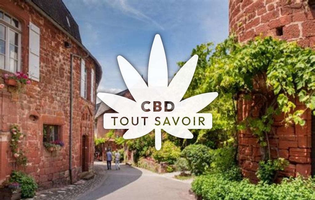 Village en Corrèze avec feuille Cannabis CBD